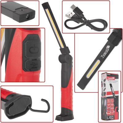 Összecsukható műhelylámpa mágnessel LED COB 5W + 3W 2600mAh 650lm IP44 (40)