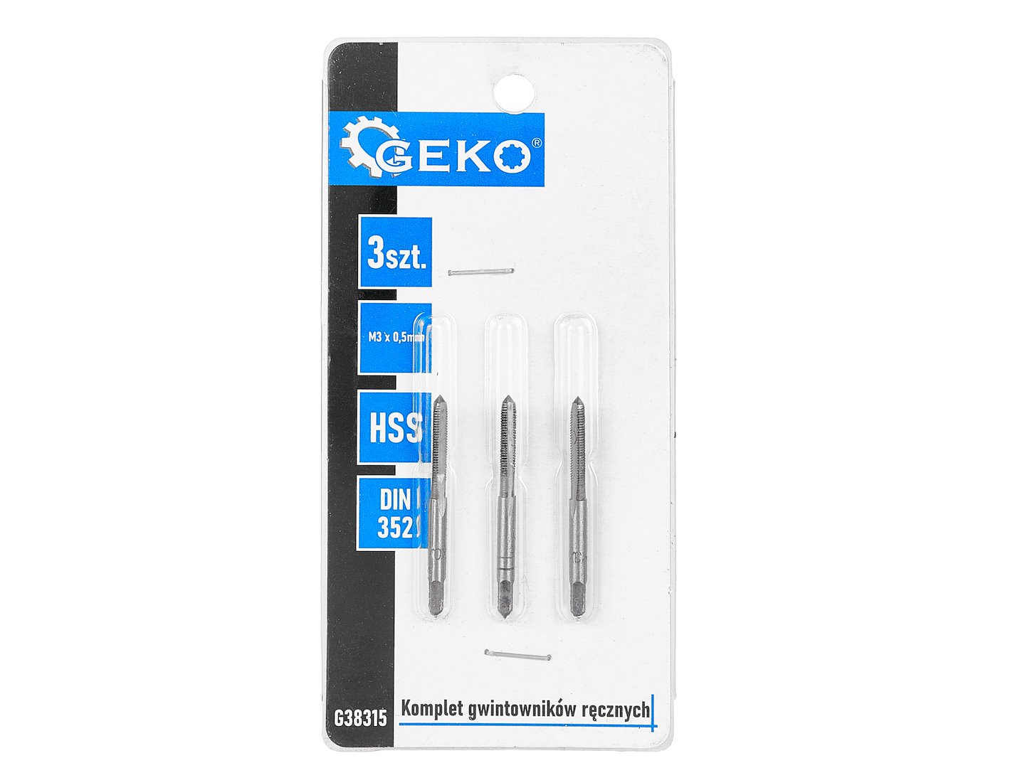 GEKO kézi menetvágó készlet M3x0,5mm 3db-os