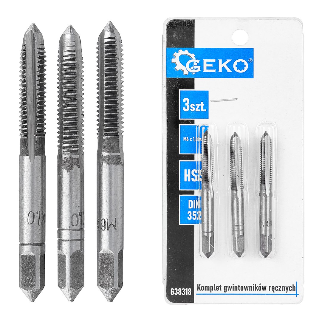 GEKO menetmetsző készlet M6x1.0 mm - 3 db-os, kézi