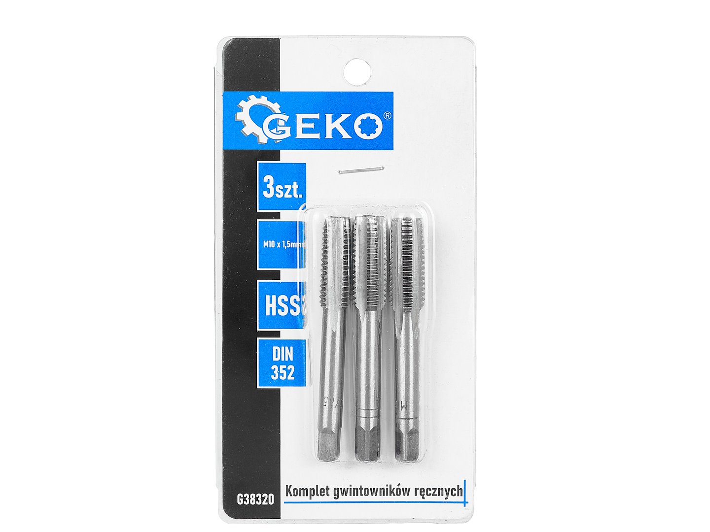 GEKO kézi menetfúró készlet M10x1,5mm HSS 3db-os