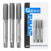 GEKO kézi menetfúró készlet M10x1,5mm HSS 3db-os