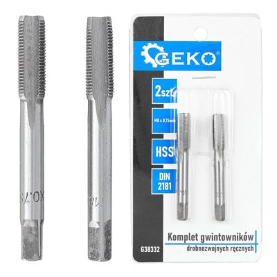 GEKO finom menetű kézi menetfúró készlet M8x0,75mm 2db