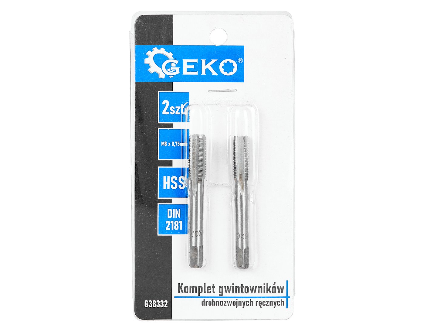 GEKO finom menetű kézi menetfúró készlet M8x0,75mm 2db