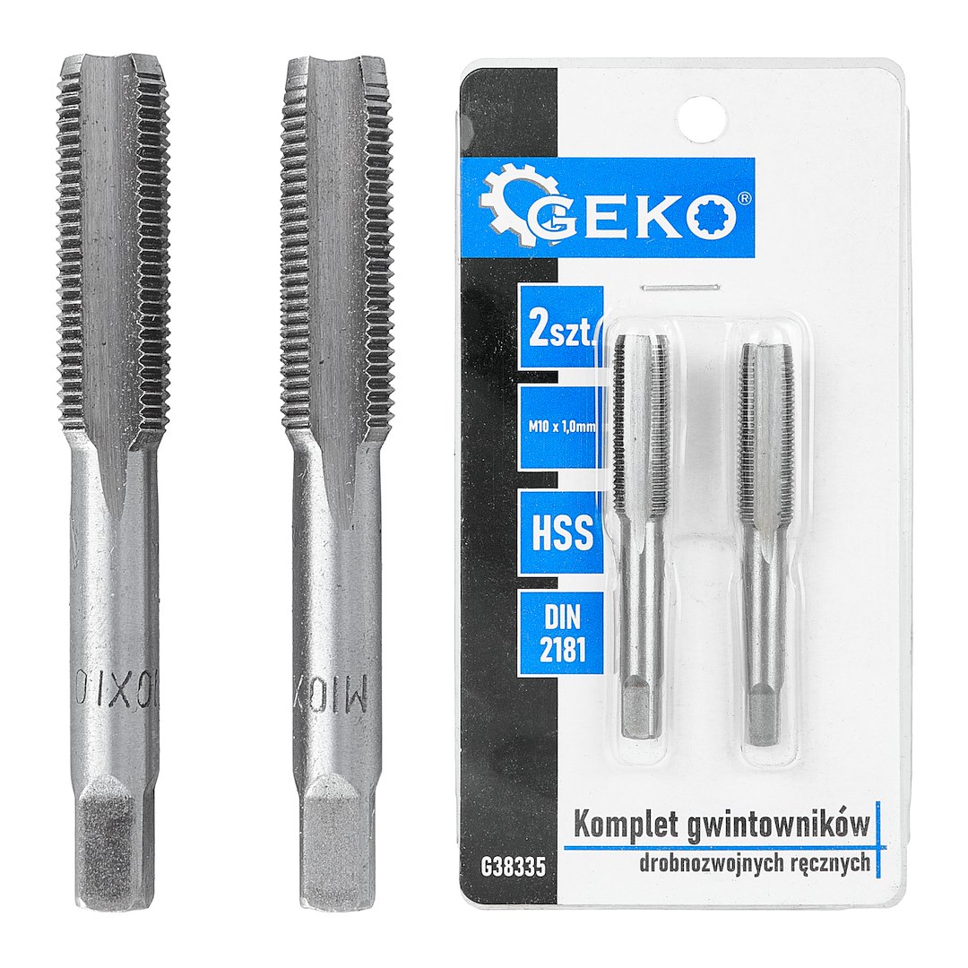 GEKO finommenetű kézi menetfúró készlet M10x1,0mm 2db