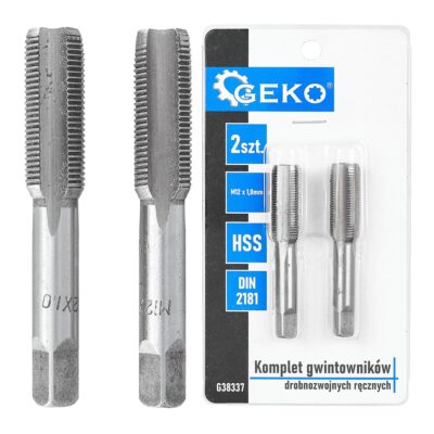 GEKO finom menetű kézi menetmetsző készlet M12x1,0mm 2db-os