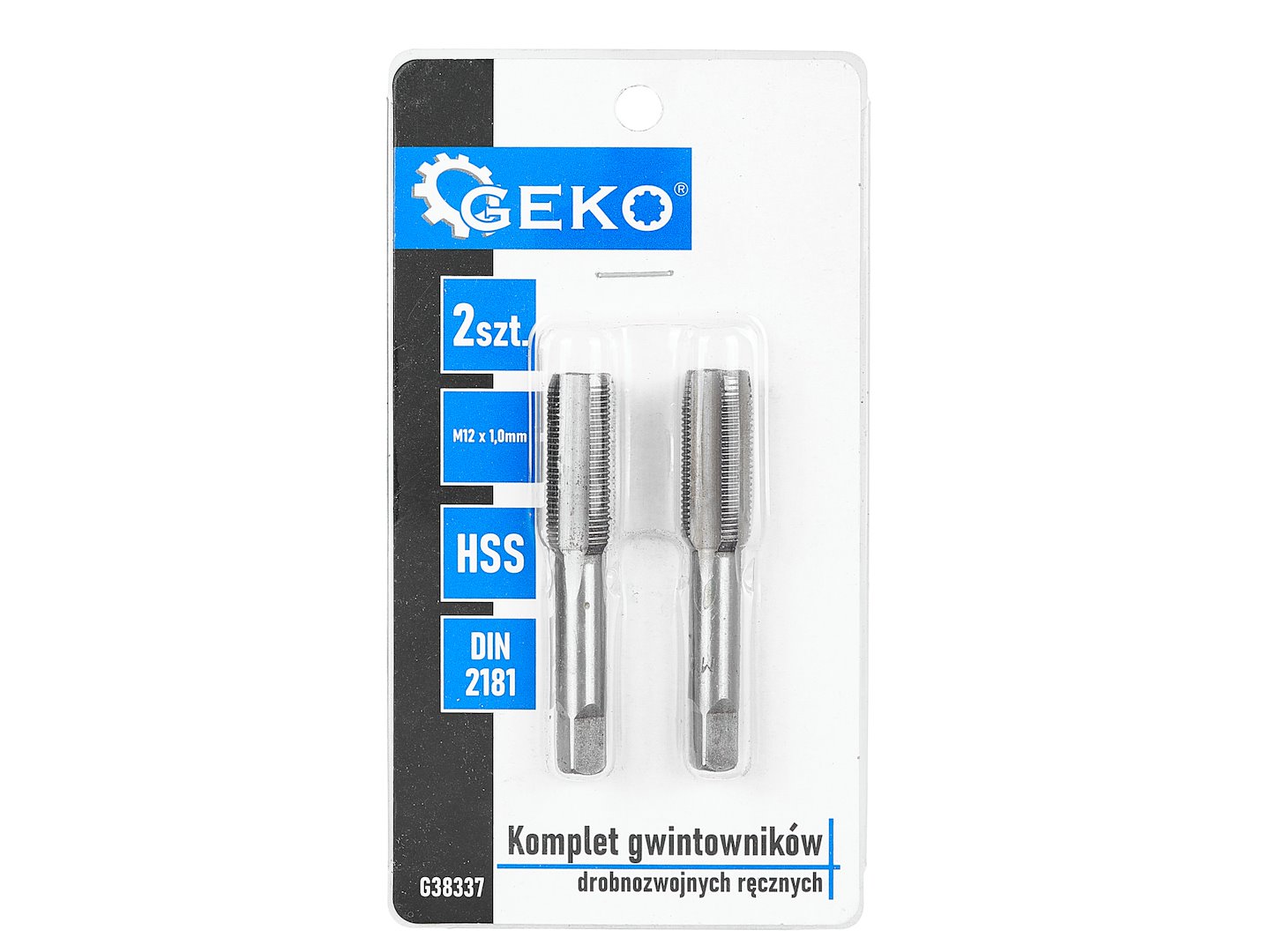 GEKO finom menetű kézi menetmetsző készlet M12x1,0mm 2db-os