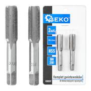 GEKO finom menetű kézi menetmetsző készlet M12x1,0mm 2db-os