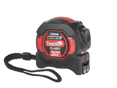 T00346 kep 2 Kétoldalas nejlon mérőszalag mágnessel és csatolóval 3m/16mm CLASS I - display karton (12/120)