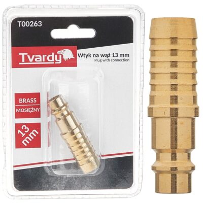 Sárgaréz tömlőcsatlakozó 13 mm-es hímivarú (1/10/100)