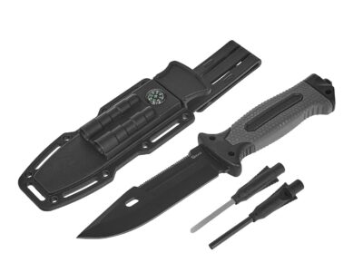 G01890 kep 2 Taktikai kés 275/135mm tokkal BLACK SURVIVAL SERIES (6/24)