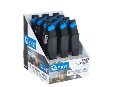 G01892A kep 2 215/105mm taktikai finka kés tokkal BLACK SURVIVAL SERIES - display box (12/48)