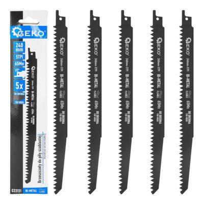 GEKO bi-metal szablyafűrészlap 240mm 5TPI 5 db-os készlet