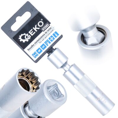 GEKO G13503 Vékonyfalú gyertyakulcs fej kardánnal 16mm 3/8" CrV