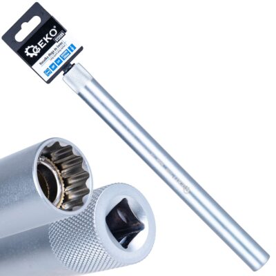 GEKO Hosszú gyertyakulcs betét 16mm 3/8" 250mm CrV (50db)