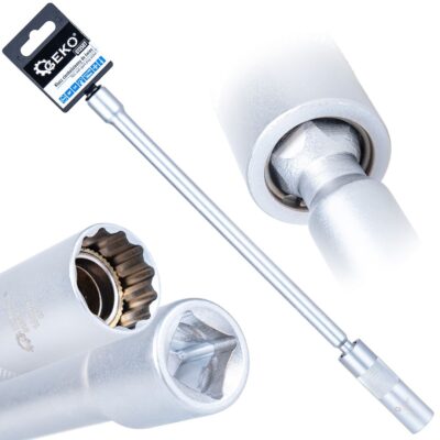 GEKO G13507 Vékonyfalú csuklós gyertyakulcs 16mm 3/8" CrV