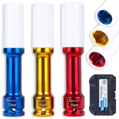 GEKO G10509 Hosszú ütőhüvely készlet alufelnikhez 17-19-21mm 3db