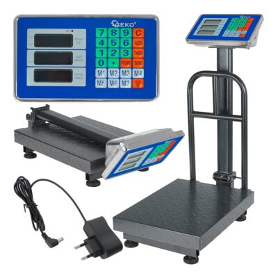 GEKO digitális platformmérleg 150 kg LCD kijelzővel