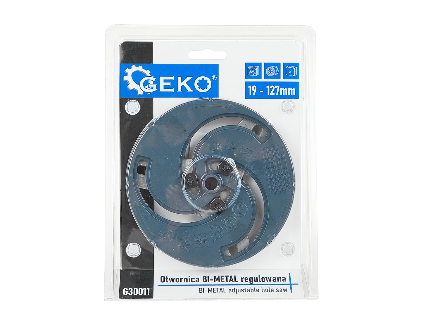 GEKO bimetál lyukfúró állítható 19-127mm