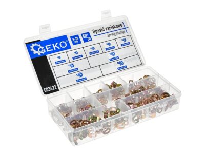G03622 kep 2 GEKO G03622 Fémbilincs készlet 8-18mm 135db (25 típus)