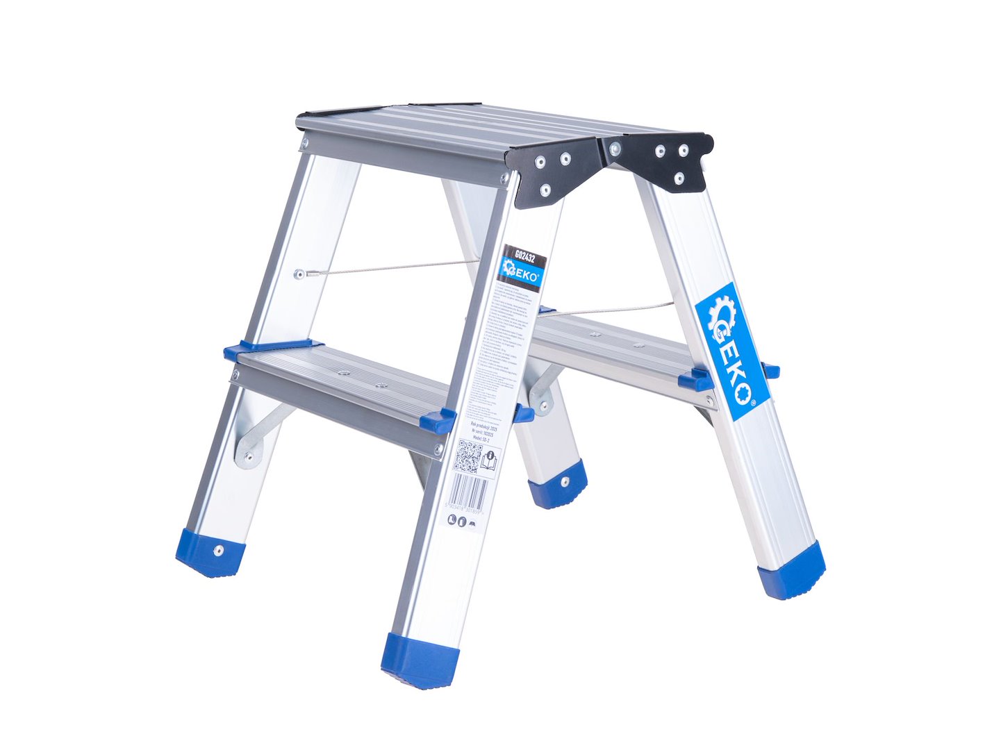 GEKO aluminium kétoldalas létra 2 fokos 150kg teherbírás