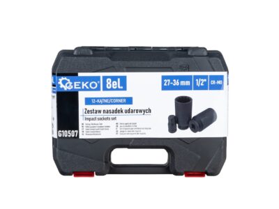 G10507 kép 2 GEKO dugókulcs készlet 8db 1/2" 12-szög CR-MO ütveálló