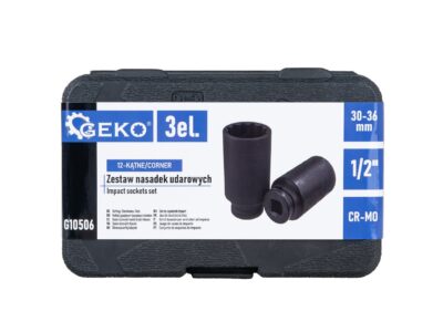 G10506 kép 2 GEKO dugókulcs készlet ütvecsavarozóhoz 3 db 1/2" 30-36mm 12-pont CR-MO