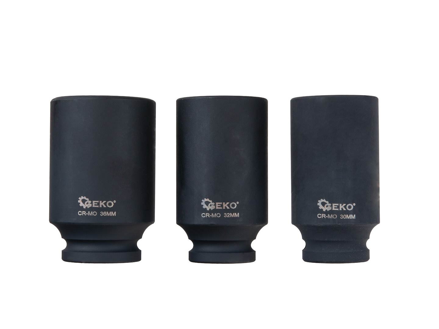 GEKO dugókulcs készlet ütvecsavarozóhoz 3 db 1/2" 30-36mm 12-pont CR-MO