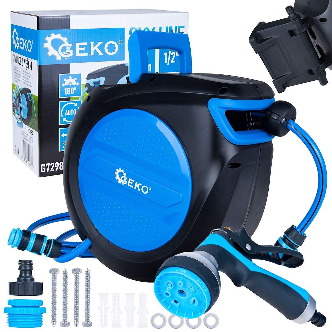 GEKO automata tömlőkocsi 1/2" 20m kerti csaptelephez SKY-LINE