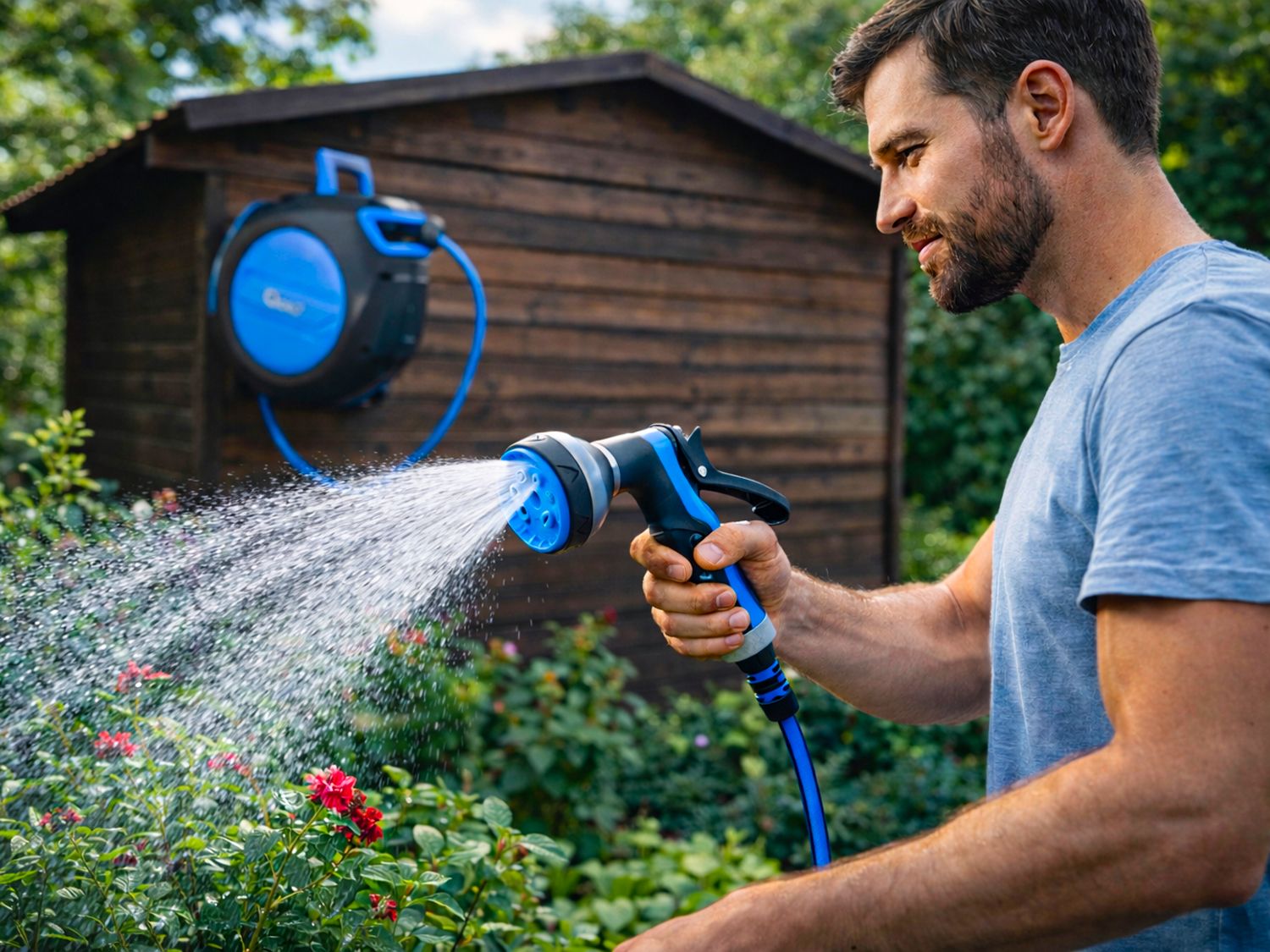 GEKO automata tömlőkocsi 1/2" 20m kerti csaptelephez SKY-LINE