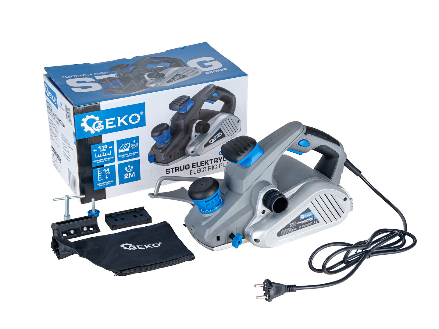 GEKO elektromos gyalu 110x3,5mm 1300W