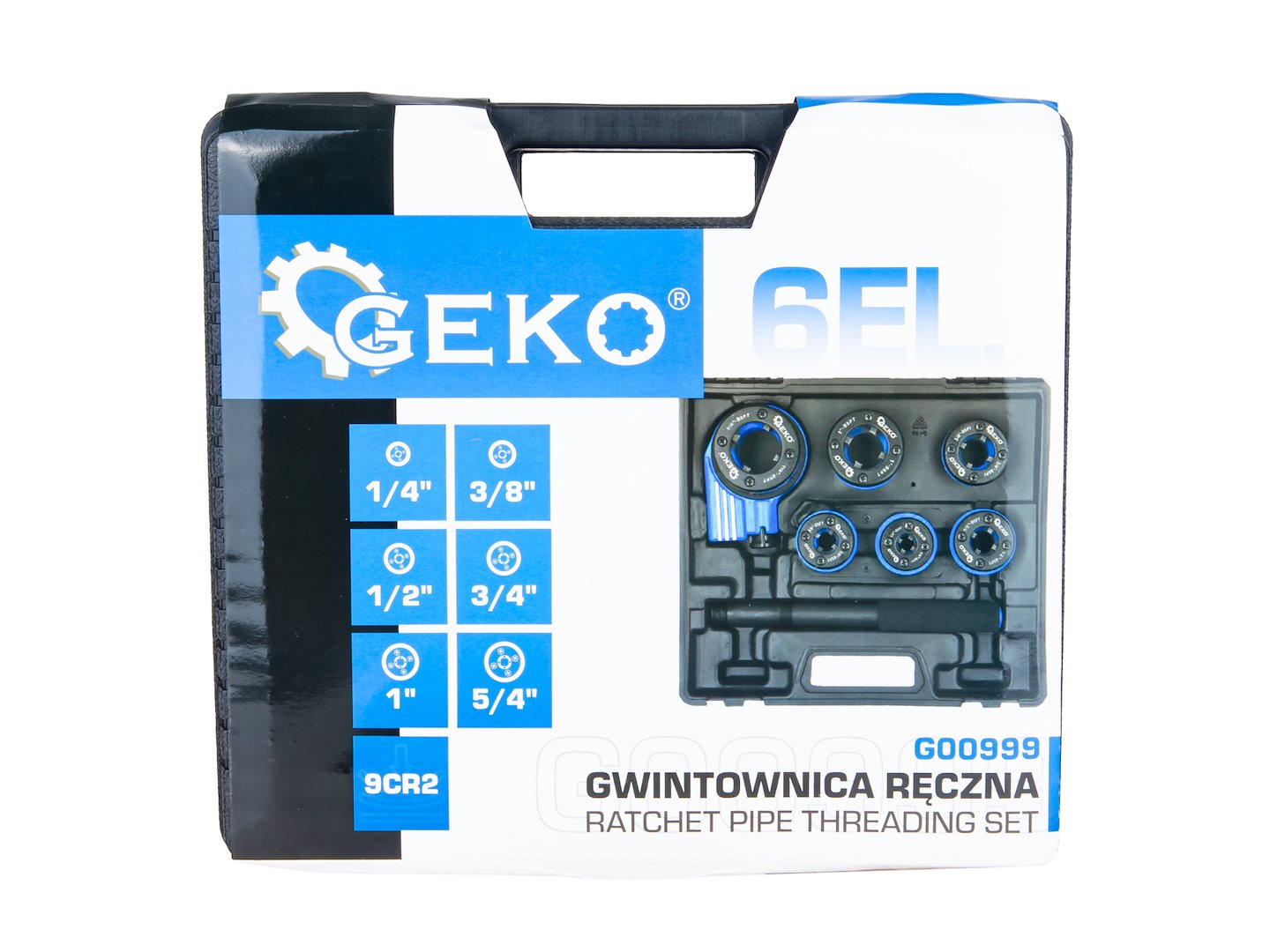 GEKO csőmenetmetsző készlet 6 részes 1/4"-5/4" menetvágó