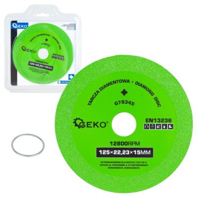 GEKO gyémánt vágó-csiszoló tárcsa üveghez, csempéhez 125x22,23x15mm