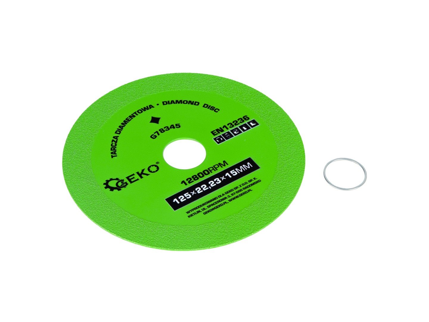 GEKO gyémánt vágó-csiszoló tárcsa üveghez, csempéhez 125x22,23x15mm