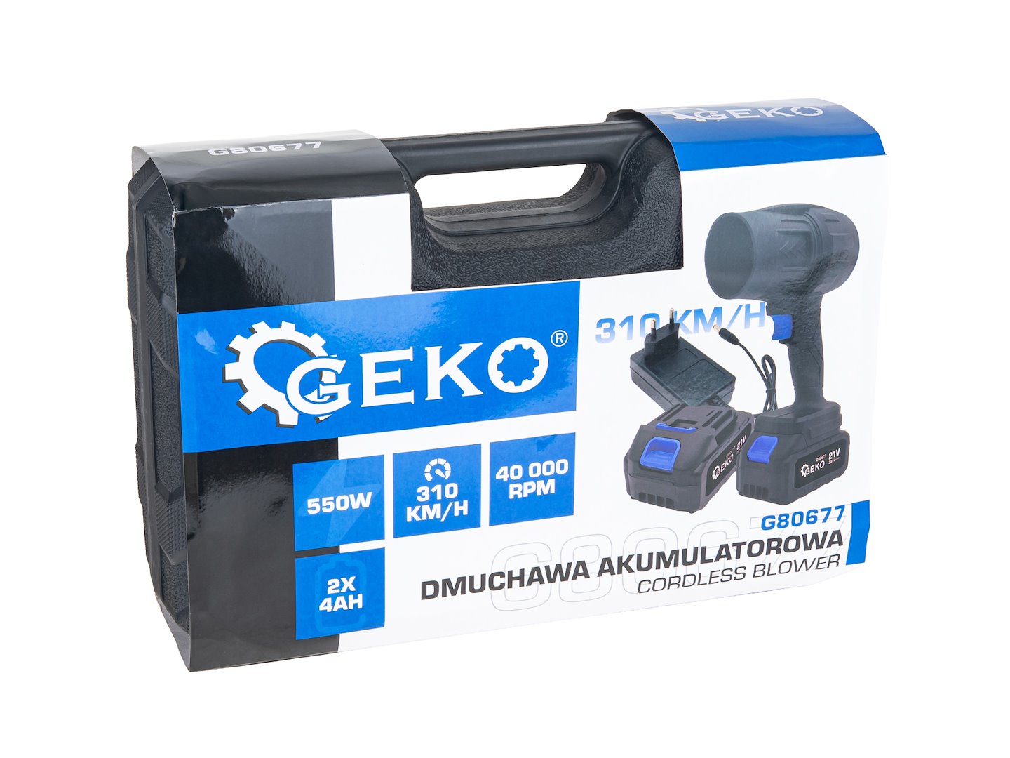 GEKO akkumulátoros lombfúvó 21V 2x4.0Ah akkuval