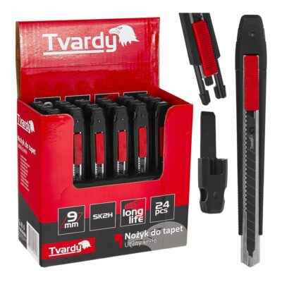 GEKO tapétavágó kés 80x9x0.4mm SK2H TVARDY - kiállítási kartont (24/96)