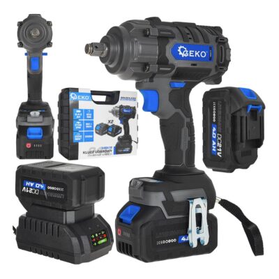 GEKO akkumulátoros ütvecsavarozó 850Nm 21V 2x4.0Ah