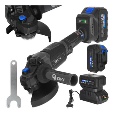 GEKO akkumulátoros sarokcsiszoló 125mm 950W 21V 2x4.0Ah