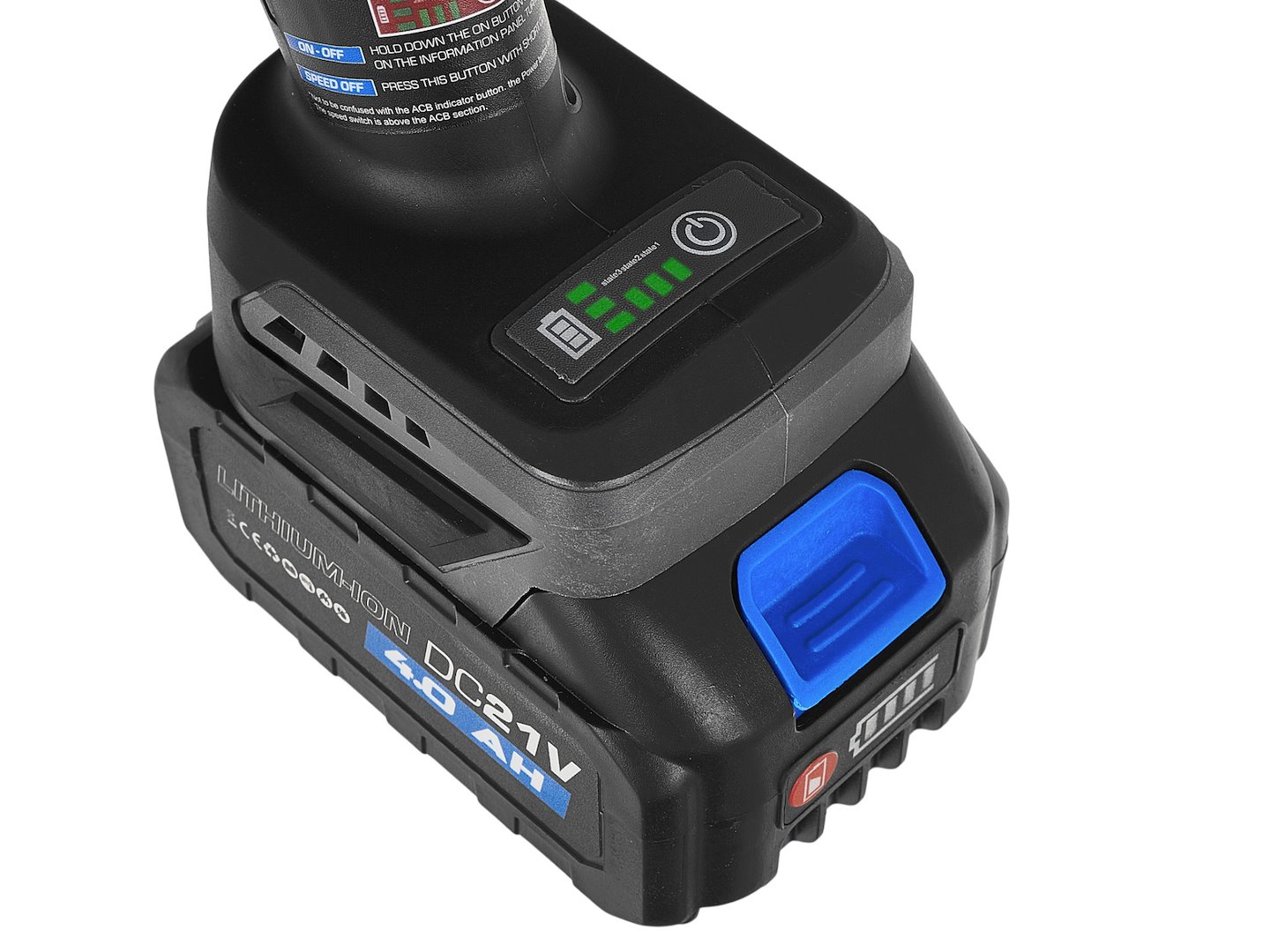 GEKO akkumulátoros sarokcsiszoló 125mm 950W 21V 2x4.0Ah