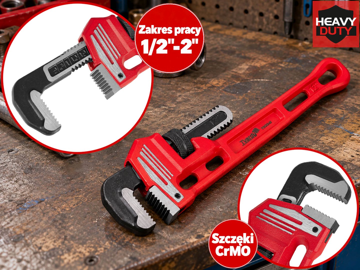 GEKO Stillson csőfogó 12" 300mm profi kovácsolt acél