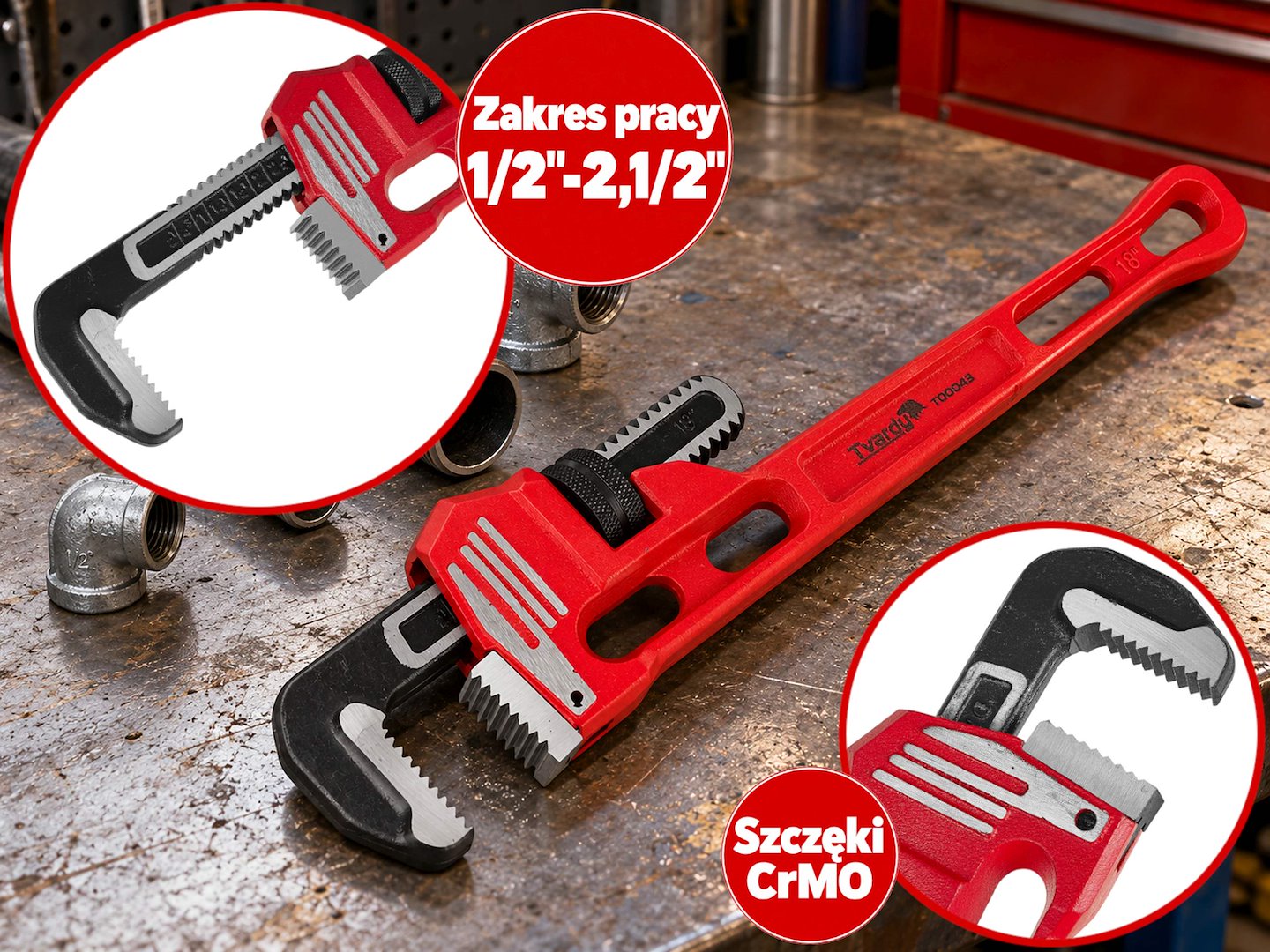 GEKO Stillson csőfogó 18"/450mm Heavy Duty