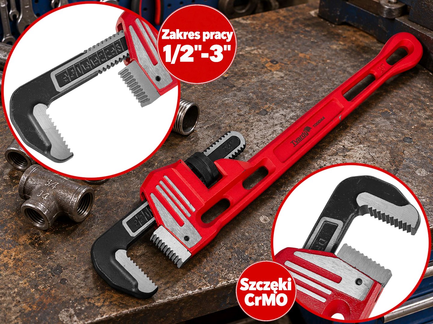 GEKO Stillson csőkulcs 24" 600mm Heavy Duty
