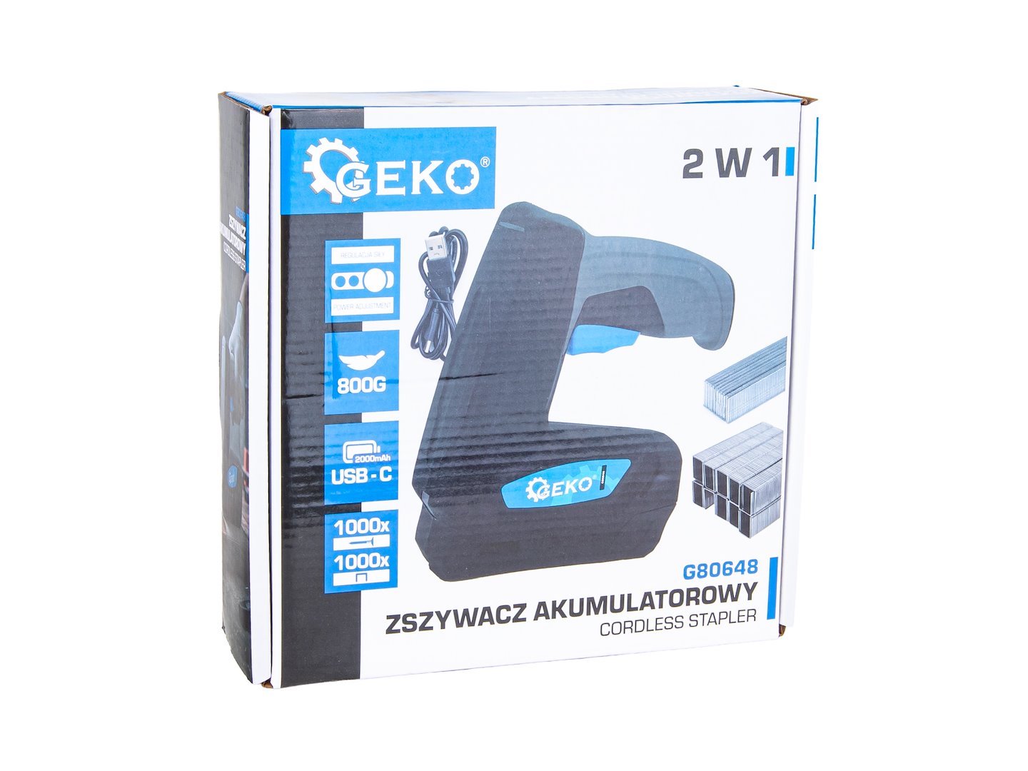 GEKO akkumulátoros tűzőgép 2in1 3,6V Li-ion