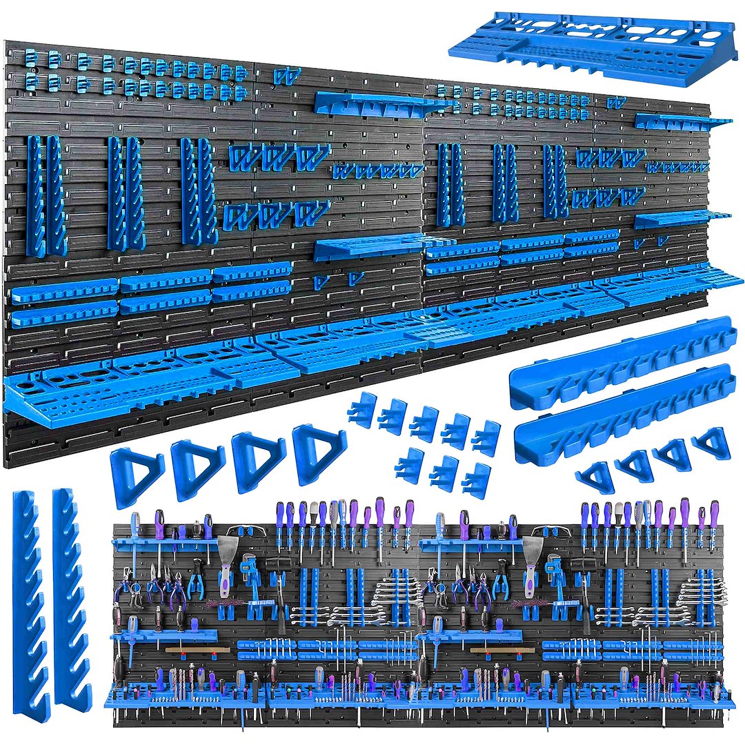GEKO fali szerszámtábla 8 paneles 2304×780mm + 128 db tartozék