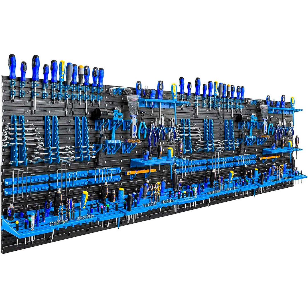 GEKO fali szerszámtábla 8 paneles 2304×780mm + 128 db tartozék