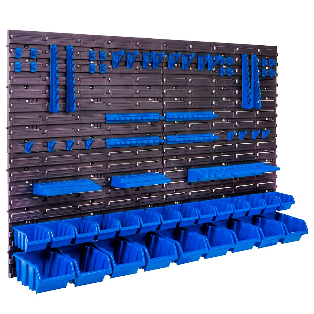 GEKO szerszámtartó fali panel rendszer 4 elemből 1152×780mm + 65 kiegészítővel