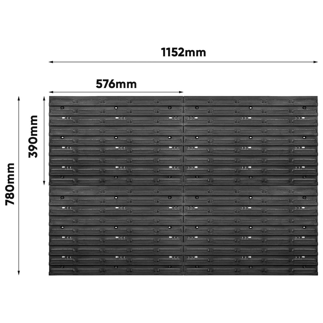 GEKO szerszámtartó fali panel rendszer 4 elemből 1152×780mm + 65 kiegészítővel