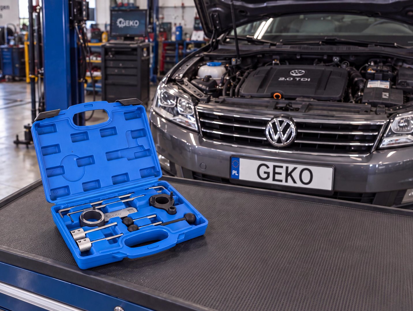 GEKO vezérlésrögzítő szerszámkészlet VAG 1.4/1.6/2.0 TDI CR motorokhoz