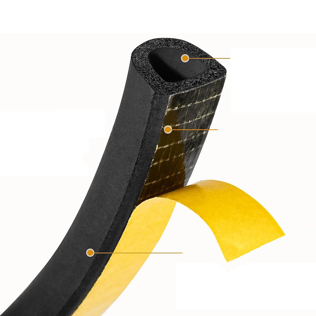 GEKO Öntapadós ablak- és ajtótömítés EPDM D profil 9x7,5mm 100m fehér