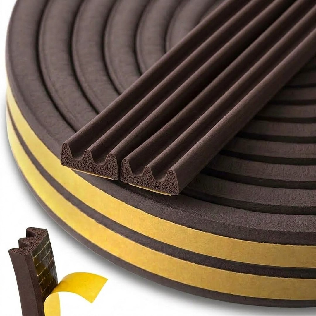 GEKO öntapadó EPDM szigetelőszalag ajtókhoz és ablakokhoz E profil 9x4mm 150m barna