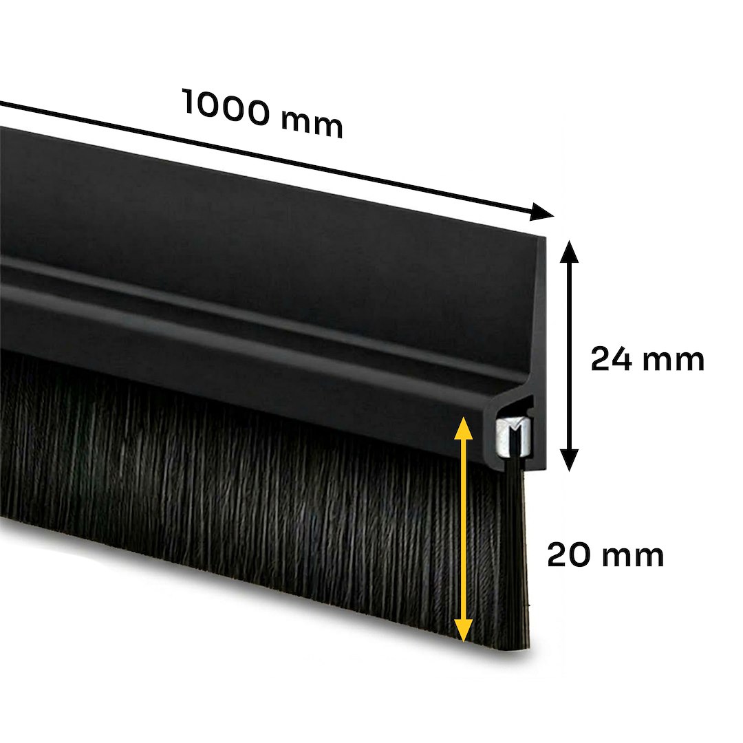 GEKO öntapadós ajtókefe 100cm fekete
